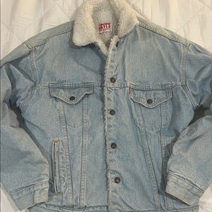Levi's Men's Light Blue Sherpa Denim Jacket